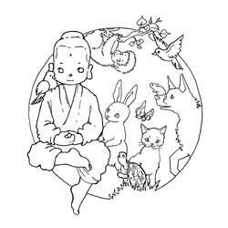 Malvorlage: Hinduistische Mythologie: Buddha (Religion und Mythologie) #89523 - Kostenlose Malvorlagen zum Ausdrucken