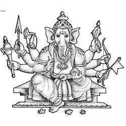Malvorlage: Hinduistische Mythologie: Ganesha (Religion und Mythologie) #96894 - Kostenlose Malvorlagen zum Ausdrucken