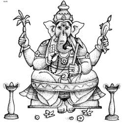 Malvorlage: Hinduistische Mythologie: Ganesha (Religion und Mythologie) #96914 - Kostenlose Malvorlagen zum Ausdrucken