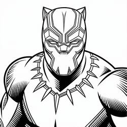 Zeichnungen zum Ausmalen: Black Panther - Kostenlose Malvorlagen zum Ausdrucken