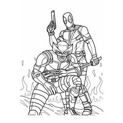 Zeichnungen zum Ausmalen: Deadpool und Wolverine - Kostenlose Malvorlagen zum Ausdrucken