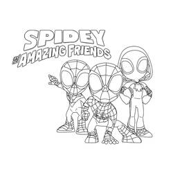 Zeichnungen zum Ausmalen: Spidey und His Amazing Friends - Kostenlose Malvorlagen zum Ausdrucken