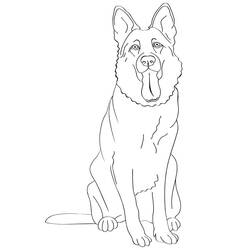 Malvorlage: Deutscher Schäferhund (Tiere) #214076 - Kostenlose Malvorlagen zum Ausdrucken