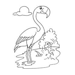 Malvorlage: Rosa Flamingo (Tiere) #198770 - Kostenlose Malvorlagen zum Ausdrucken