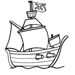 Zeichnungen zum Ausmalen: Piratenschiff - Kostenlose Malvorlagen zum Ausdrucken