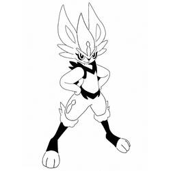 Zeichnungen zum Ausmalen: Cinderace - Kostenlose Malvorlagen zum Ausdrucken