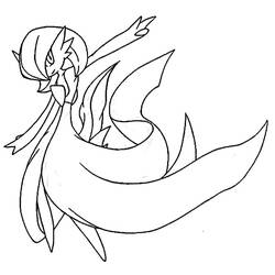 Zeichnungen zum Ausmalen: Gardevoir - Kostenlose Malvorlagen zum Ausdrucken