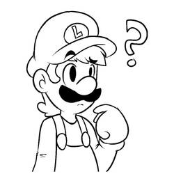 Zeichnungen zum Ausmalen: Luigi - Kostenlose Malvorlagen zum Ausdrucken
