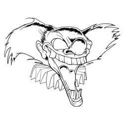 Malvorlage Gruseliger Clown lacht böse