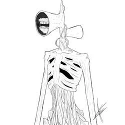 Malvorlage Siren Head mit lautsprecherförmigem Kopf