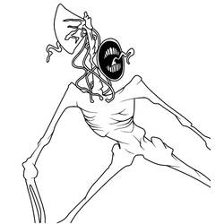 Malvorlage Siren Head wütend mit weit geöffnetem Mund