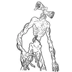 Malvorlage Siren Head in bedrohlicher Pose