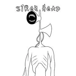 Malvorlage Siren Head mit Sirenen und dunklem Mund