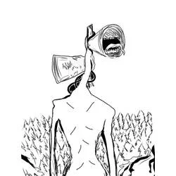 Malvorlage Siren Head mit Lautsprecher-Kegeln