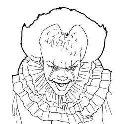 Malvorlage Gruseliger Clown mit gerüschtem Kragen