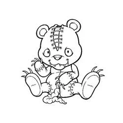 Malvorlage Gruseliger genähter Teddybär