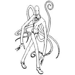 Malvorlage Slender Man mit langen Tentakeln