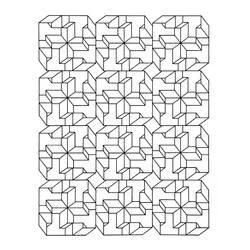 Malvorlage Optische Täuschung mit geometrischen Würfeln