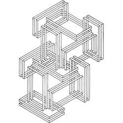 Malvorlage Unmögliche geometrische Struktur