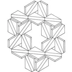 Malvorlage Geometrisches optisches Täuschungsrad in Sternform