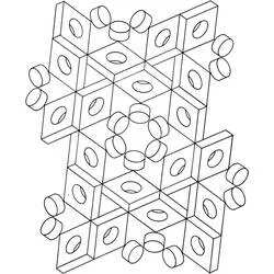 Malvorlage Geometrisches 3D-Muster der optischen Täuschung
