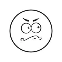 Malvorlage Misstrauischer Smiley