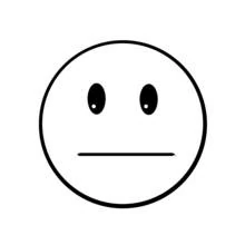 Malvorlage Smiley mit neutralem Gesicht
