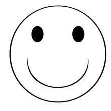 Malvorlage Smiley mit Lächeln im unteren Gesicht