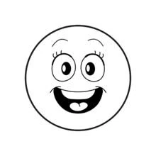 Malvorlage Smiley mit großem lachendem Gesicht