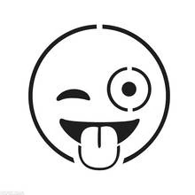 Malvorlage Smiley zwinkert und streckt die Zunge heraus