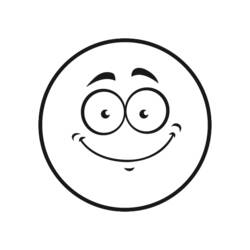 Malvorlage Smiley mit breitem Grinsen