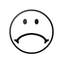 Malvorlage Runder Smiley mit traurigem Mund