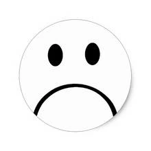 Malvorlage Smiley mit traurigem Gesicht