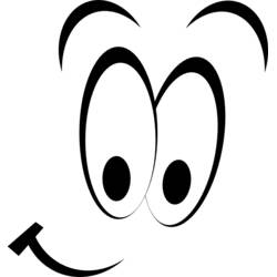 Malvorlage Smiley mit frechen Augen und schiefem Grinsen