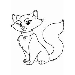 Malvorlage Elegante Katze sitzt mit Halsband