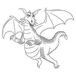 Malvorlage Drache mit ausgebreiteten Flügeln aus Der Gestiefelte Kater