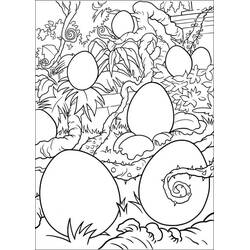 Malvorlage Nest mit Eiern versteckt im Dschungel