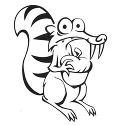 Malvorlage Scrat hält seine Eichel fest