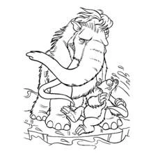 Malvorlage Manny und Scrat auf einer Eisscholle