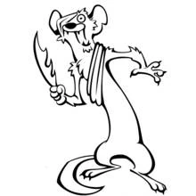 Malvorlage Ice Age Eichhörnchen mit Schwert und Eichel