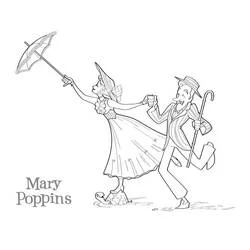 Mary Poppins Ausmalbild #204814 zum Ausdrucken und Ausmalen
