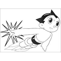 Malvorlage Astro Boy fliegt mit einer Energie-Explosion