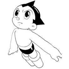 Malvorlage Astro Boy im Flug nach vorne