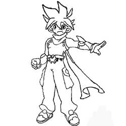 Malvorlage Beyblade Junge zeigt nach vorne