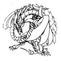 Malvorlage Beyblade-Drache zu einem Kreis geformt