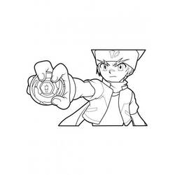 Malvorlage Beyblade Junge hält seinen Kreisel