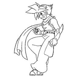 Malvorlage Beyblade Junge mit einem Kreisel