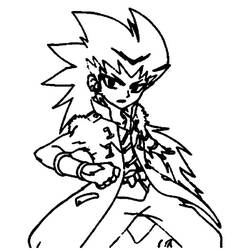 Malvorlage Dashan aus Beyblade in entschlossener Pose
