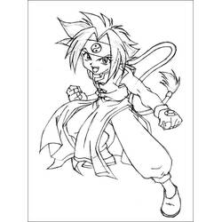 Malvorlage Beyblade junger Kämpfer in Actionpose