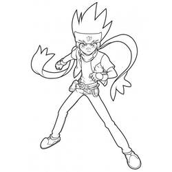 Malvorlage Beyblade junger Starter in Kampfpose